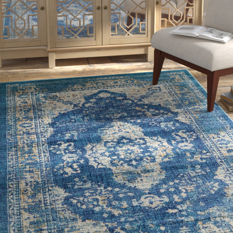 Bloomsbury Market Jae Navy Blue Tibetan Area Rug & Reviews Wayfair
